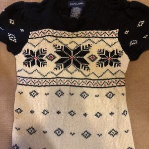 Ralph Lauren kids  Black and Cream Patterned dress